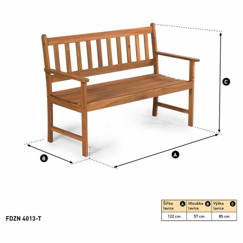 Bancă de grădină Fieldmann FDZN 4013 2 locuri