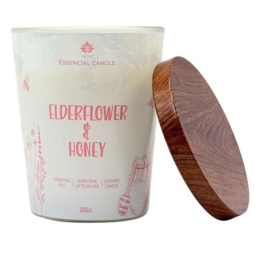 Arome Elderflower & Honey gyertya üvegben, fémfedéllel 255 g