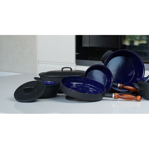 Sfinx Rondel emaliowany z pokrywką i drewnianym uchwytem BSE, 16 cm, 1,25 l