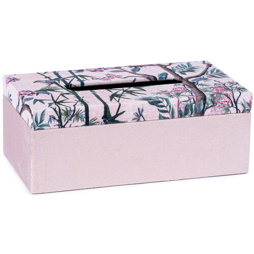 Taschentuchbox Gold flowers Rosa, 24 x 13 x 9 cm