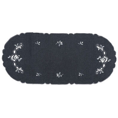 Obrus świąteczny Jemioła, niebieski, 40 x 90 cm