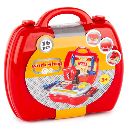 Warsztat w kuferku, czerwony