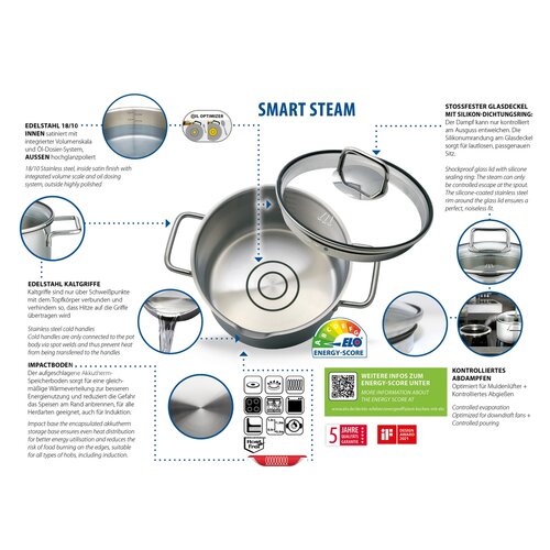 Elo 72404 4 részes rozsdamentes acél edénykészletSmart Steam