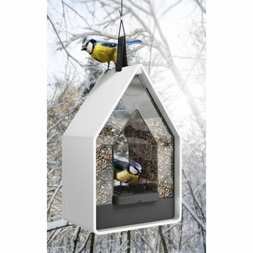 Emsa Kŕmidlo pre vtáčiky so zásobníkom Landhaus sivá, 15 x 24 cm