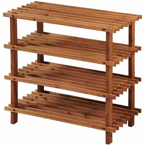 Kesper 69734 Dulap pentru pantofi cu 4 rafturi,maro închis, 54 x 52 x 26 cm