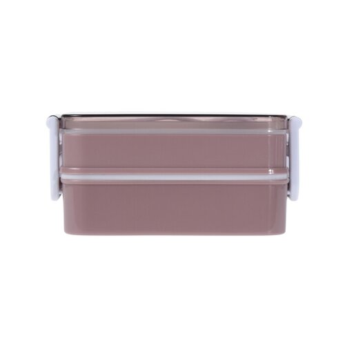 EH Dvojposchodová dóza s vidličkou a lyžicou Stack, ružová