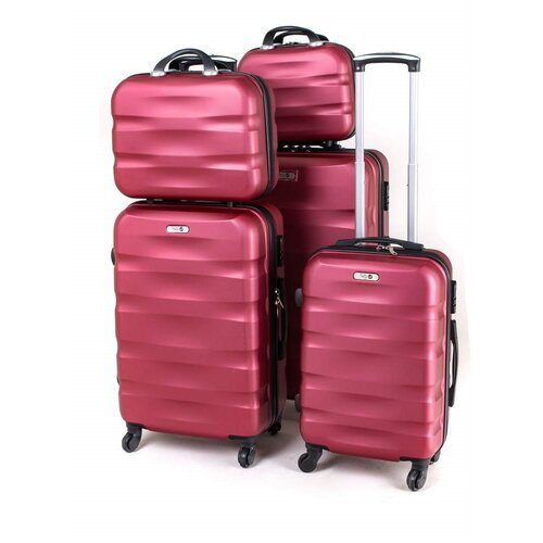Pretty UP Cestovní kufr na kolečkách ABS29, L, vínová