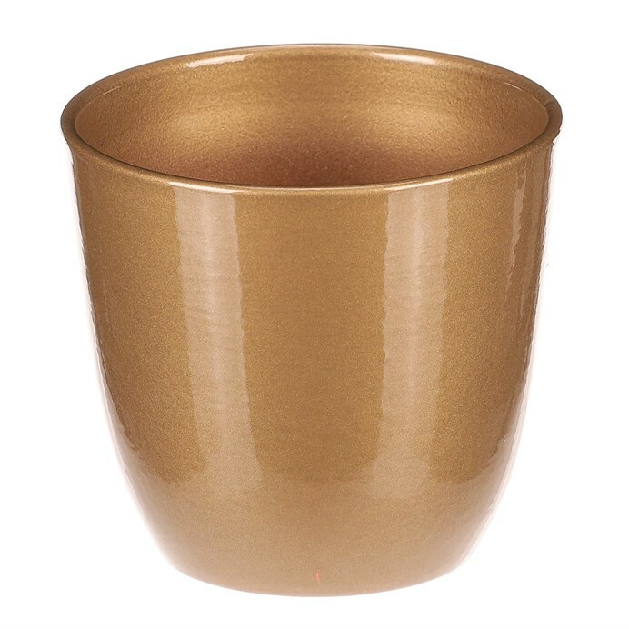 Osłonka ceramiczna na kwiaty Terakota, śr. 25 cm, złoty