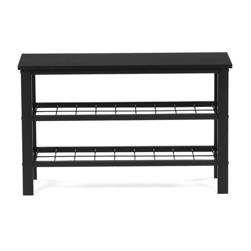 Raft pentru pantofi cu 2 rafturi, negru