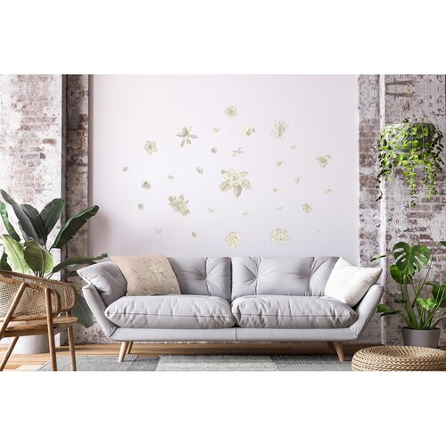 Samolepilne dekoracije Old Graphics Florals, 42,5x 65 cm