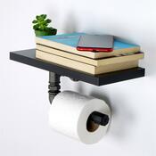 Suport pentru hârtie igienică Boruraf 239, negru/argintiu