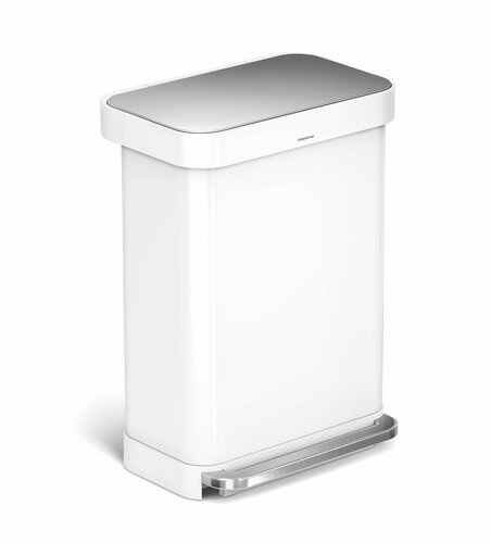 Simplehuman pedálos szemeteskosár 55 l, fehér