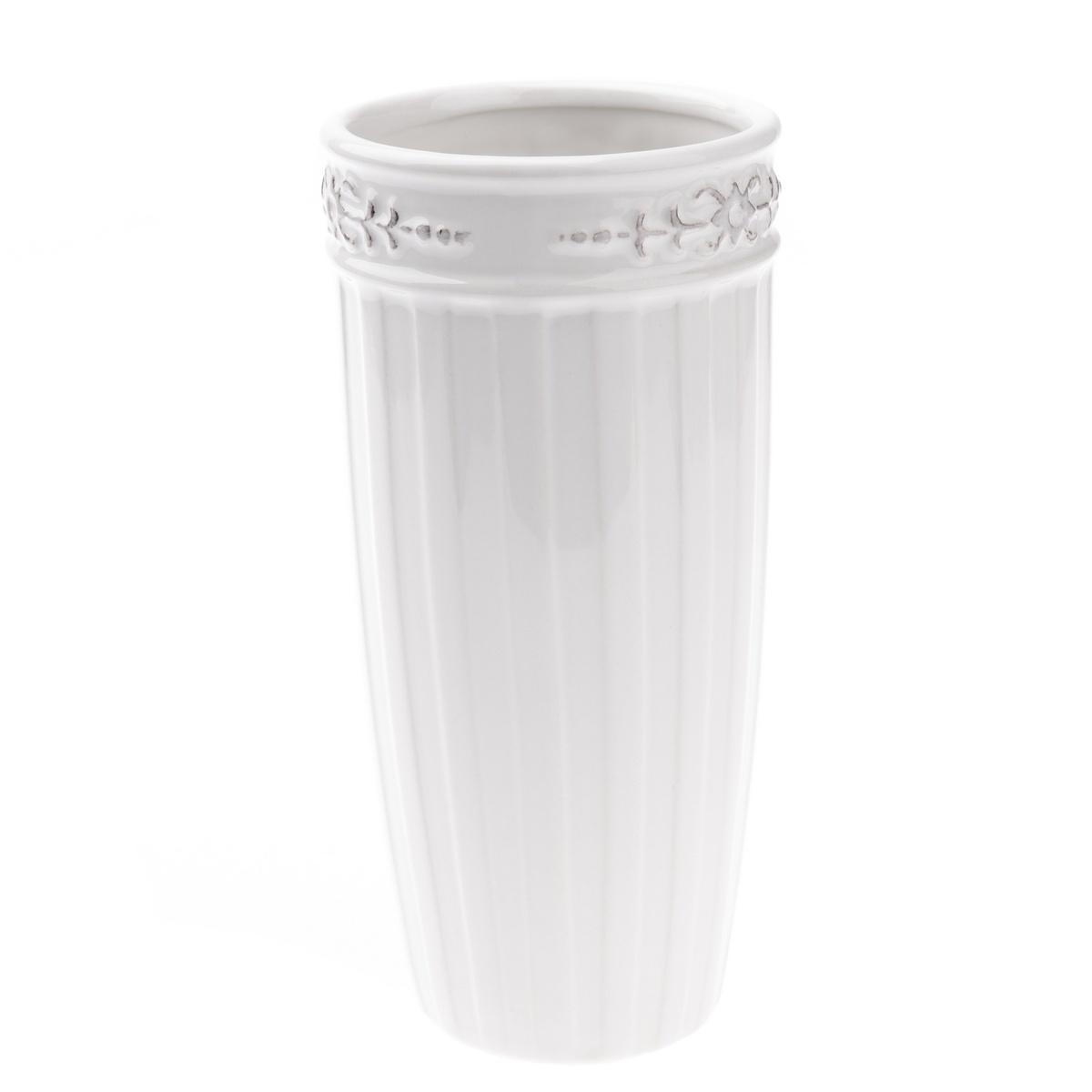Keramická váza Irma bílá, 9,5 x 20 cm