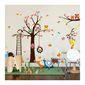 Naklejka dekoracyjna Bajkowe drzewo sowy, małpki,żyrafa