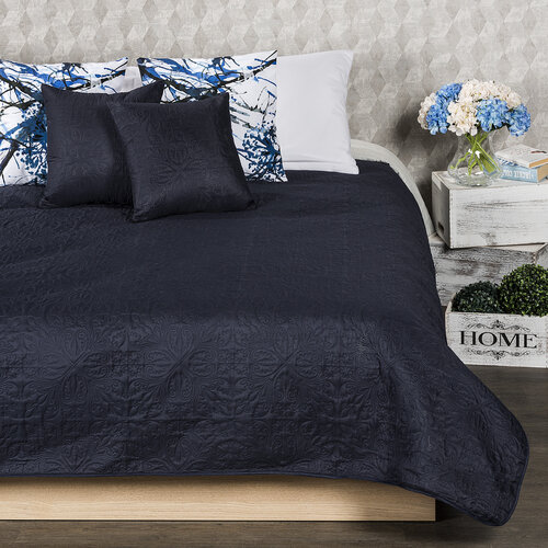4Home Narzuta na łóżko Doubleface niebieski/kremowy, 220 x 240 cm, 40 x 40 cm