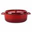 LAVA Metal Gusseisen ovaler Topf Rot, 7 l, Durchmesser 31 cm