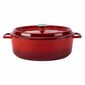 LAVA Metal Gusseisen ovaler Topf Rot, 7 l, Durchmesser 31 cm