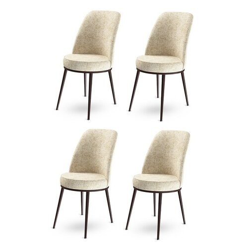 Dexa Cream and Brown étkezőszék szett, 4 db