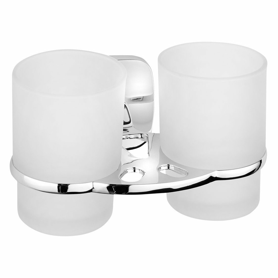 AQUALINE RB105 Rumba dupla pohártartó, tejüveg