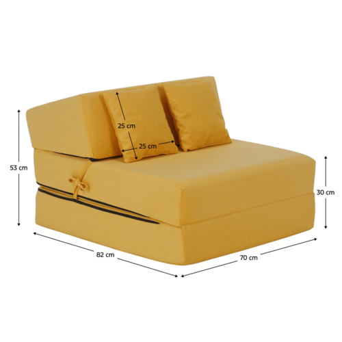 Skladacie kreslo/matrace PELOS, žltá