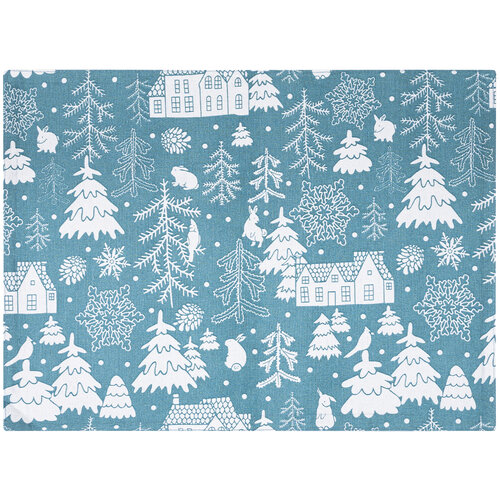 Suport farfurie Pădure de iarnă, verde, 33 x 45 cm