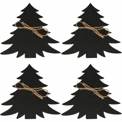Vrecko na príbory X-Mas Tree čierna, sada 4 ks