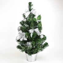 Різдвяна ялинка прикрашена, 50 см, сріблястий