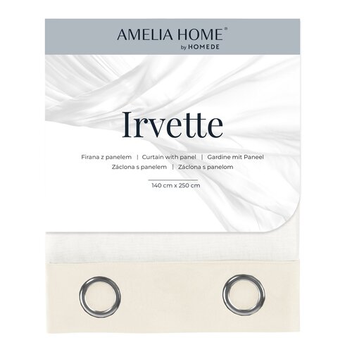 AmeliaHome Irvette Eyelets függöny, krémszínű, 140 x 250 cm