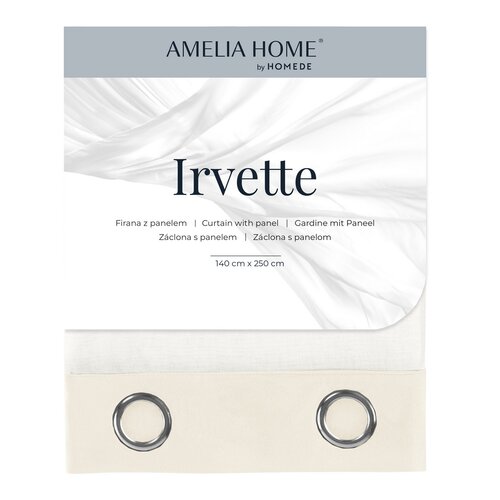 Perdea AmeliaHome Irvette Eyelets, crem, 140 x 250 cm