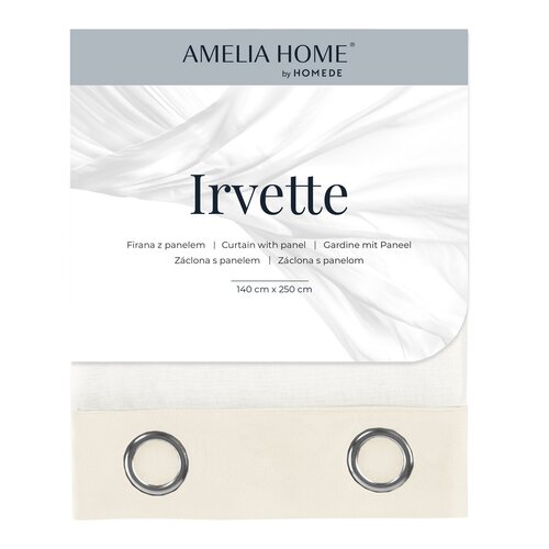 Restilo Irvette Eyelets függöny, krémszínű, 140 x 250 cm