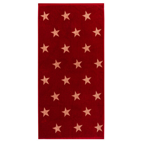 Ręcznik kąpielowy Stars czerwony, 70 x 140 cm