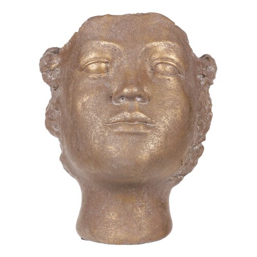 Beton kerti edény, fej, réz, átmérő 14 cm, 18 x 14x 19 cm