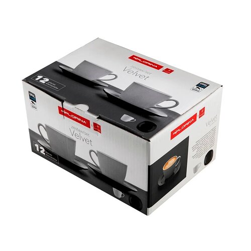Bormioli Rocco 18-teiliges Esszimmer-Set VELVETweiß + schwarz,
