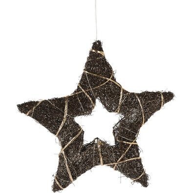 Browee Božična LED zvezda temno rjave barve, 30LED diod, 39 x 37 x 4 cm