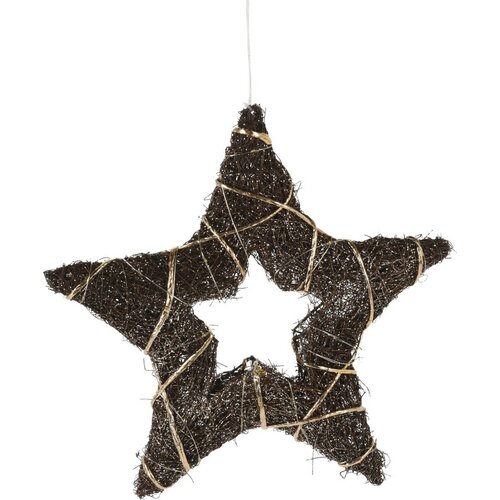 Browee LED-Weihnachtsstern, dunkelbraun, 30 LEDs, 39 x 37 x 4 cm