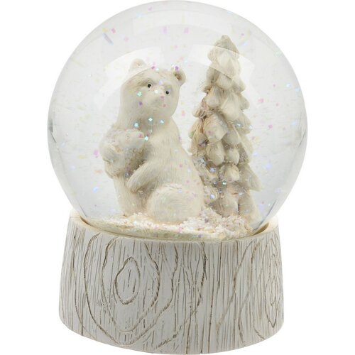 Weihnachts-Schneekugel mit LED-Beleuchtung Bear, 10 x 12,5 cm