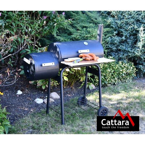 Cattara Holzkohlegrill mit Räucherkammer Smokie, 100 x 55 x 113 cm