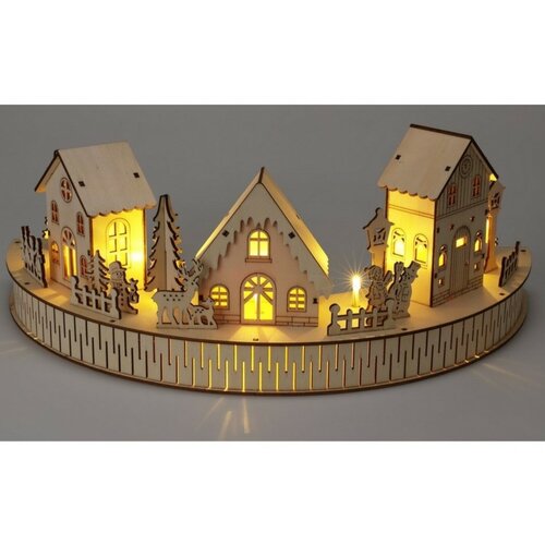 LED Winter Town, naturalny, 10x LED, 40 cm, 2x AA