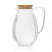 4Home Glaskrug Hot&Cool Juicy mit Bambusdeckel, 1,5 l