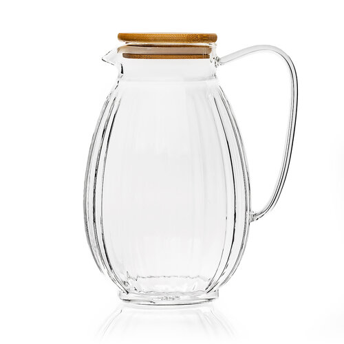 4Home Stekleni vrč Hot&Cool Juicy z bambusovim pokrovom, 1,5 l