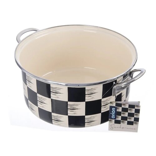 Orion Šachovnice Lem zománcozott edény, 5 l, átmérő 26 cm