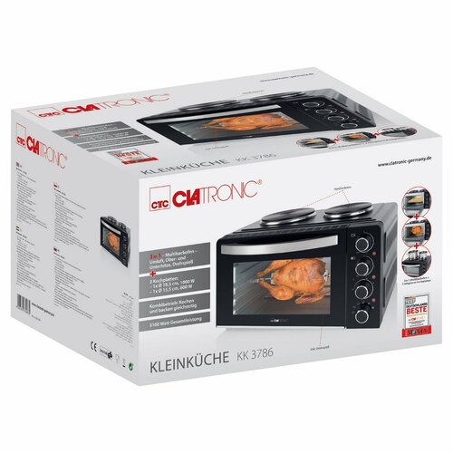 Clatronic KK 3786 Piekarnik wielofunkcyjny z dwupalnikową płytą grzewczą