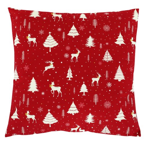 Kissen mit Füllung, Weihnachtsmotiv Weihnachten, 45 x 45 cm, rot