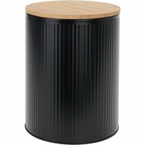 Doză din tablă cu capac din bambus Black 1,7 l, diam. 13,5 cm