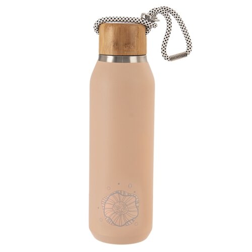 Orion Thermo palack, rozsdamentes acél/bambusz VIRÁG 0,6 l rózsaszín