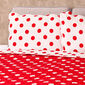 4Home Narzuta na łóżko Czerwona kropka, 220 x 240 cm, 2 szt. 50 x 70 cm
