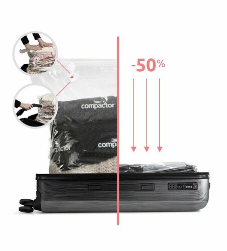 Compactor Potovalna kovčka Cosmos L, 46,5 x 26 x68 cm, temno siva