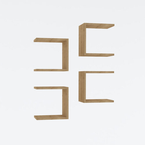 Wandregal Saphir Oak, 4 Stück