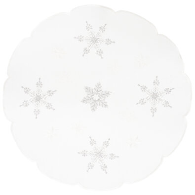 Csillagok karácsonyi abrosz fehér, 35 cm átmérő