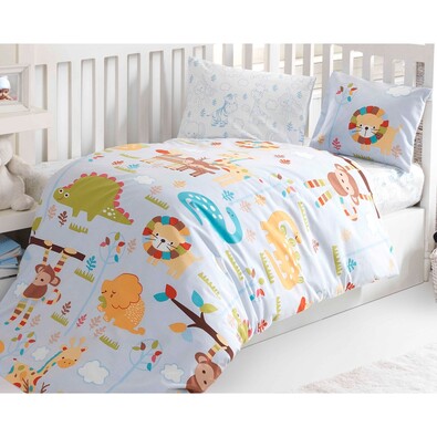 Dziecięca pościel bawełniana do łóżeczka ZOO, 100 x 135 cm, 40 x 60 cm
